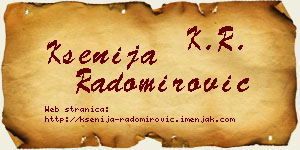 Ksenija Radomirović vizit kartica